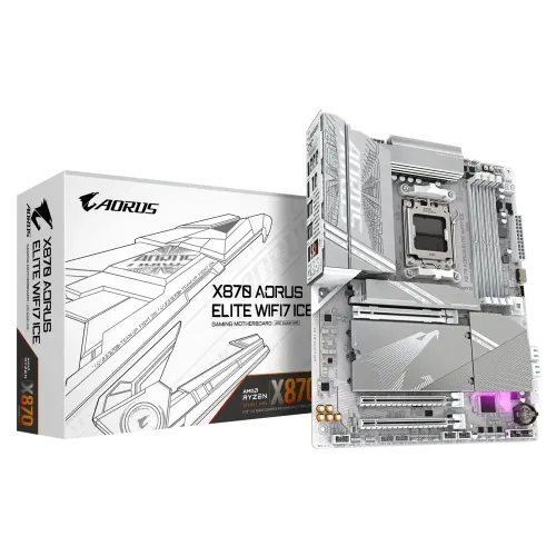 GIGABYTE X870 AORUS ELITE WIFI7 ICE AMD AM5 ATX Motherboard — DDR5