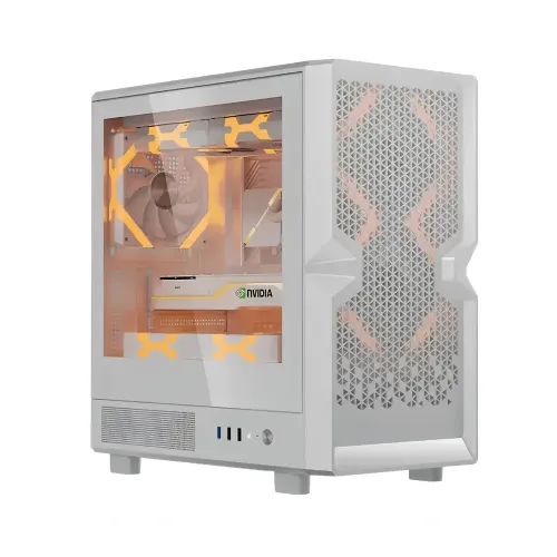 Golden Field H01 Mini Tower Gaming Casing — M-ATX, White