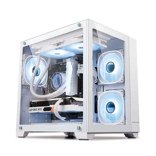 Golden Field Seaview M360 Micro-ATX Gaming Case — Mini Tower, White