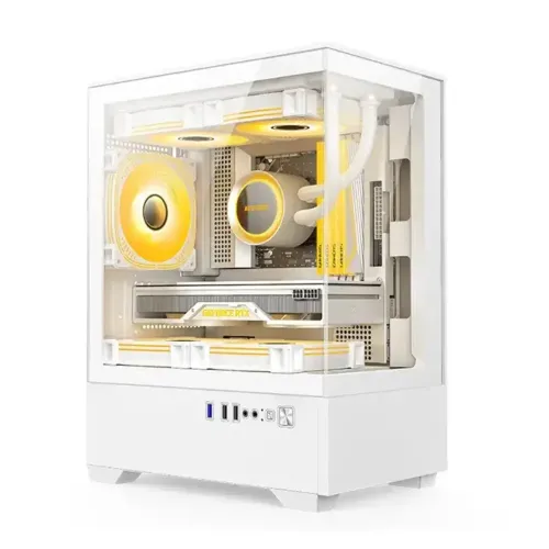 Golden Field T01 Mini Tower Gaming Casing — M-ATX, White