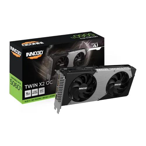 INNO3D GeForce RTX 5060 Ti TWIN X2 OC Graphics Card — 16GB GDDR7