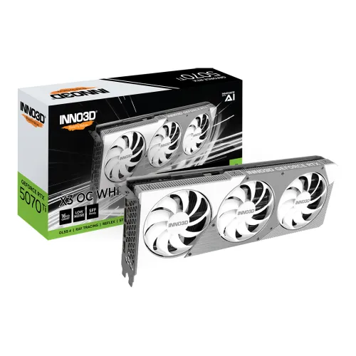 INNO3D GeForce RTX 5070 TI X3 OC Graphics Card — 16GB GDDR7, White