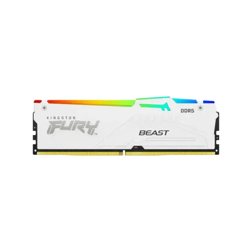 Kingston FURY Beast Desktop RAM — 16GB DDR5, 6000MHz, RGB White
