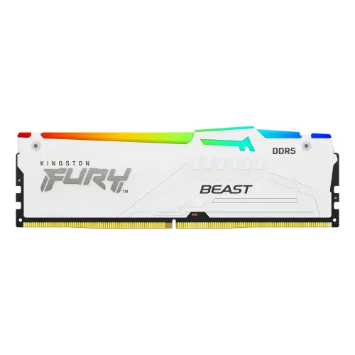 Kingston FURY Beast Desktop Memory White — 32GB DDR5 6000MHz CL30, RGB