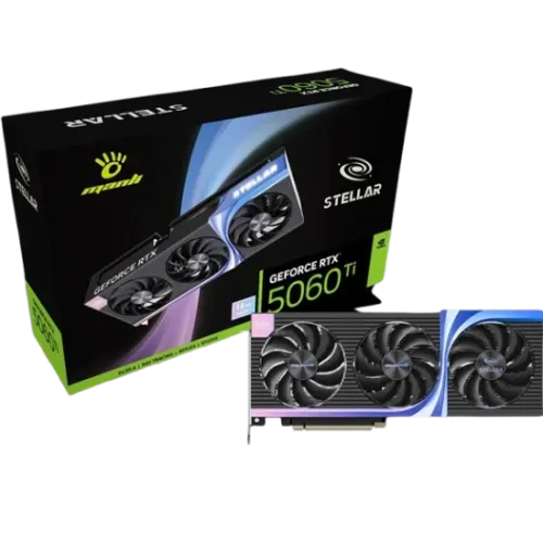 Manli Black Stellar GeForce RTX 5060 Ti OC Graphics Card — 16GB GDDR7