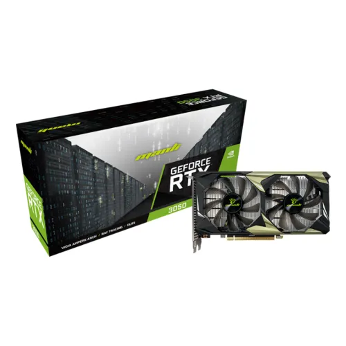 Manli GeForce RTX 3050 Nebula Twin V2 Graphics Card — 6GB, GDDR6