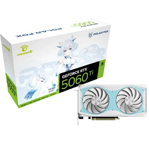Manli Polar Fox GeForce RTX 5060 Ti OC Graphics Card — 16GB GDDR7