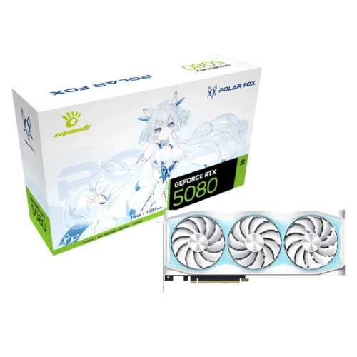 Manli Polar Fox V2 GeForce RTX 5080 OC Graphics Card — 16GB GDDR7