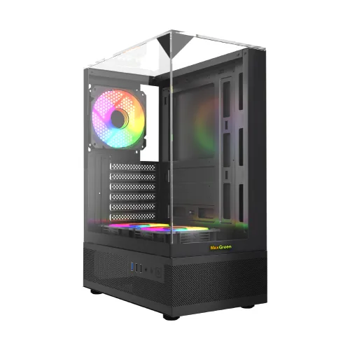 MaxGreen 190-1 Mid-Tower ATX Casing — With 3x MaxGreen M59 ARGB Fan