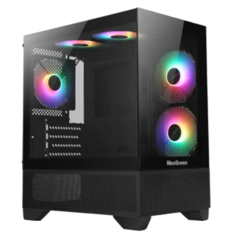 MaxGreen Panora PS5 Mid-Tower Micro-ATX Gaming Casing — with 200W PSU