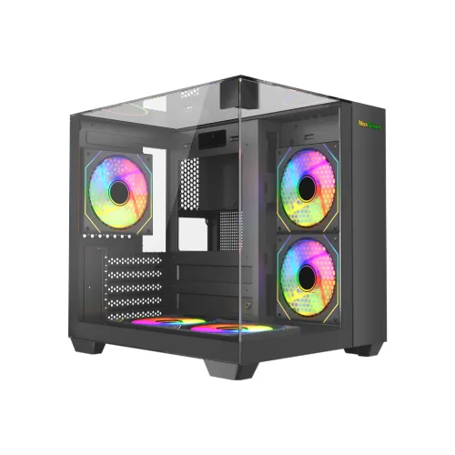 MaxGreen S275-33 Mid-Tower M-ATX Casing — With 3x MaxGreen M57 ARGB Fan
