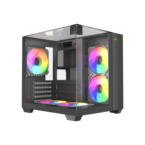 MaxGreen S275-33 Mid-Tower Micro-ATX Casing — with 3x MaxGreen M59 ARGB Fan