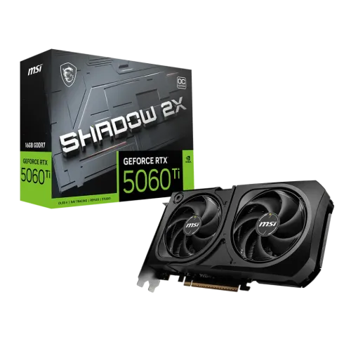 MSI GeForce RTX 5060 Ti 16G SHADOW 2X OC PLUS Graphics Card — 16GB GDDR7