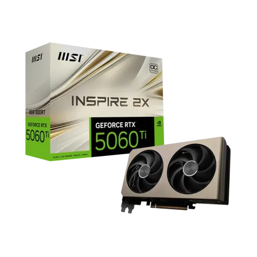 MSI GeForce RTX 5060 Ti 8G Inspire 2X Graphics Card — OC, 8GB GDDR7