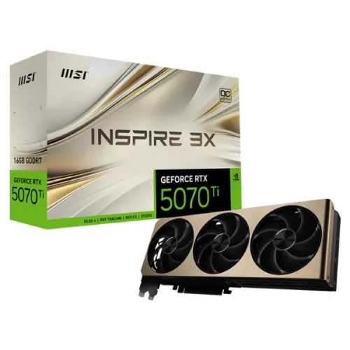 MSI GeForce RTX 5070 Ti INSPIRE 3X OC Graphics Card — 16GB GDDR7