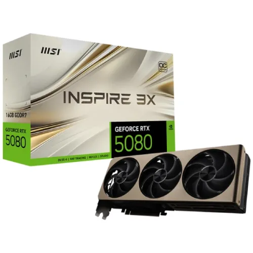 MSI GeForce RTX 5080 16G INSPIRE 3X OC Graphics Card — 16GB GDDR7
