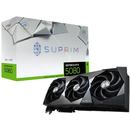 MSI GeForce RTX 5080 16G SUPRIM SOC Graphics Card — 16GB GDDR7