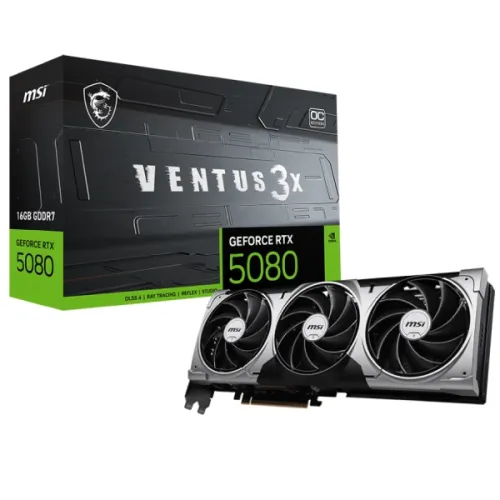 MSI GeForce RTX 5080 VENTUS 3X OC Graphics Card — 16GB GDDR7