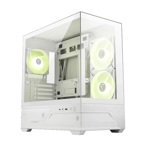 MSI MAG PANO M110R Mini Tower Gaming Casing — Micro-ATX, White, ARGB