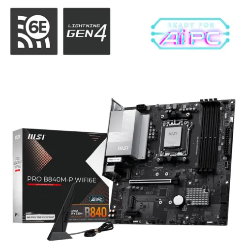 MSI PRO B840M-P WIFI6E Motherboard — AM5, mATX