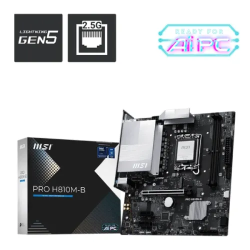 MSI PRO H810M-B Motherboard — DDR5, LGA1851, mATX