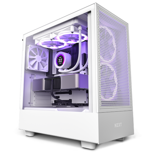 NZXT H5 Flow Mid-Tower Airflow Casing — Compact, White
