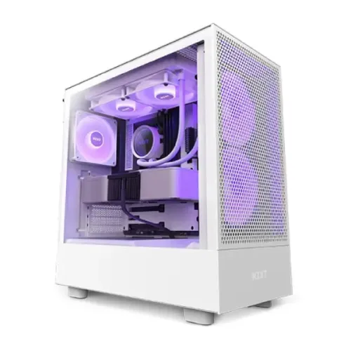 NZXT H5 Flow RGB 2023 Airflow Casing — Compact Mid-Tower, White