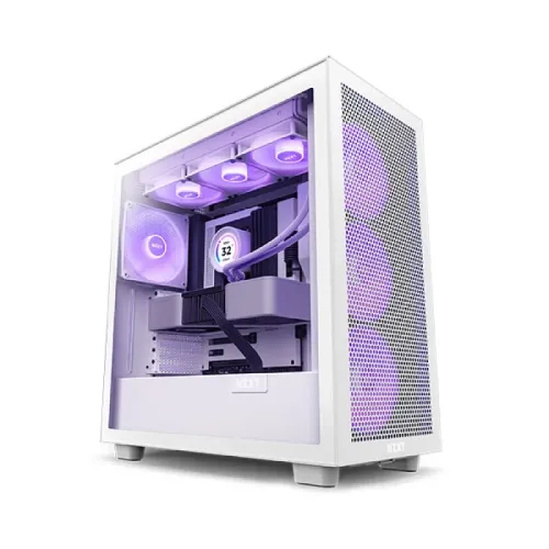 NZXT H7 Flow 2023 Mid-Tower Airflow Casing — RGB, ATX, White