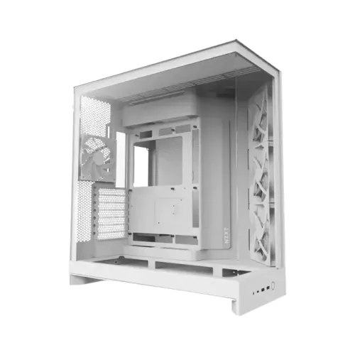 NZXT H9 Flow Dual-Chamber Mid-Tower Airflow Casing — White (2025)