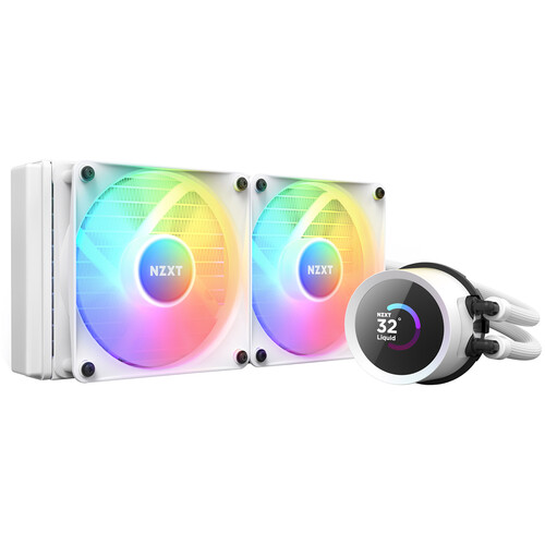 NZXT Kraken 240 RGB AIO Liquid CPU Cooler — 240mm, White, LCD Display