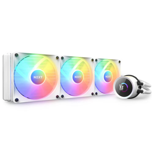 NZXT Kraken 360 RGB AIO Liquid CPU Cooler — 360mm, White, with LCD Display