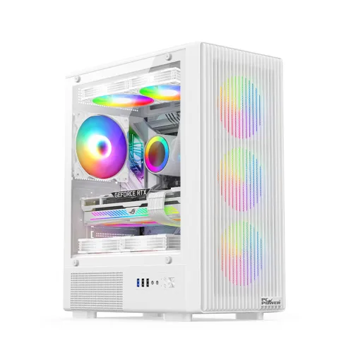 PC Power Air X Mesh WH Gaming Casing — Micro-ATX Mid Tower