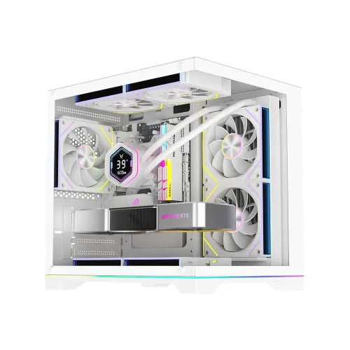 PC Power Darkion Infinity Mid Tower Micro-ATX Gaming Casing — White