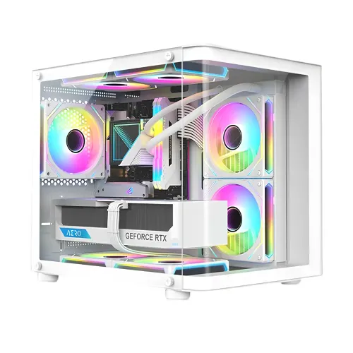 PC Power Icecube Edge Infinity WH Mid Tower Gaming Casing — mATX