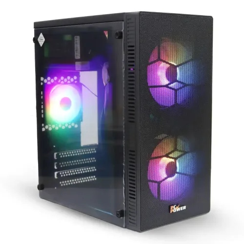 PC Power PP-X2603 BK Web Mesh mATX Case — with Power Supply