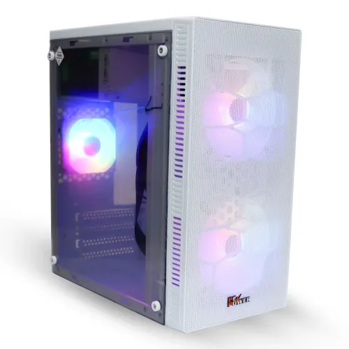 PC Power X2601 Spider Web Mesh Micro-ATX Casing — White, With Power Supply