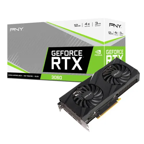 PNY GeForce RTX 3060 Verto Dual Fan Graphics Card — 12GB GDDR6 (No Box, No Warranty)