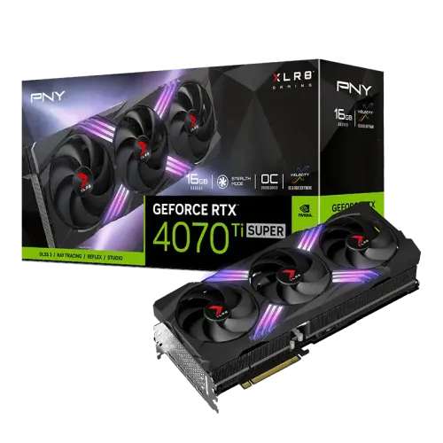 PNY GeForce RTX 4070 Ti SUPER XLR8 Gaming VERTO EPIC-X RGB Graphics Card — 16GB GDDR6X, Overclocked, Triple Fan
