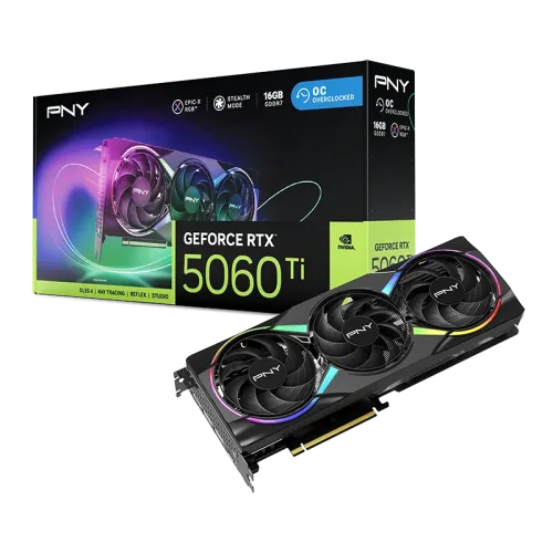 PNY GeForce RTX 5060 Ti Overclocked Triple Fan Graphics Card — 16GB GDDR7, EPIC-X RGB