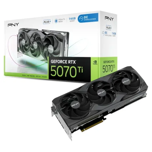 PNY GeForce RTX 5070 Ti OC Plus Graphics Card — Triple Fan, 16GB GDDR7