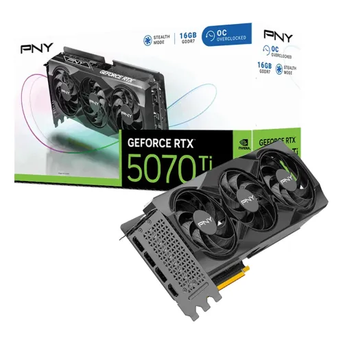 PNY GeForce RTX 5070 Ti OC Triple Fan Graphics Card — 16GB GDDR7
