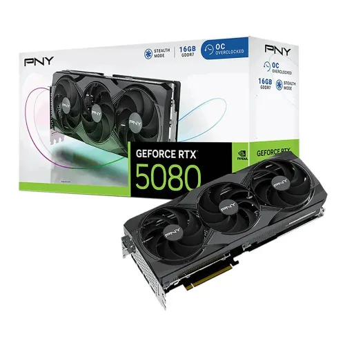 PNY GeForce RTX 5080 OC Triple Fan Graphics Card — 16GB GDDR7