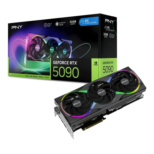 PNY GeForce RTX 5090 Overclocked Triple Fan Graphics Card — 32GB GDDR7, ARGB EPIC-X RGB
