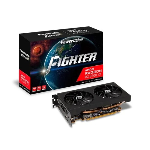 PowerColor Fighter AMD Radeon RX 6500 XT Graphics Card — 4GB GDDR6