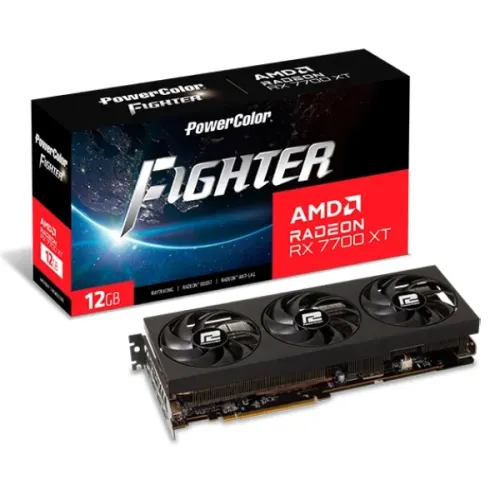 PowerColor Fighter Graphics Card — AMD Radeon RX 7700 XT, 12GB GDDR6