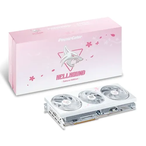 PowerColor Hellhound Sakura AMD Radeon RX 7800 XT Graphics Card — 16GB GDDR6, Limited Edition