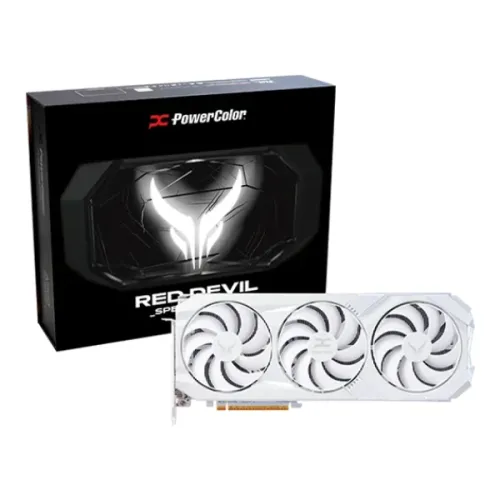 PowerColor Red Devil Spectral AMD Radeon RX 9070 XT Graphics Card — 16GB GDDR6, White