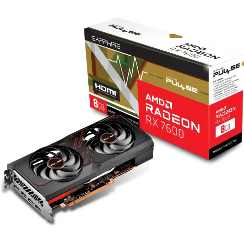 Sapphire PULSE AMD Radeon RX 7600 Gaming OC Graphics Card — 8GB GDDR6