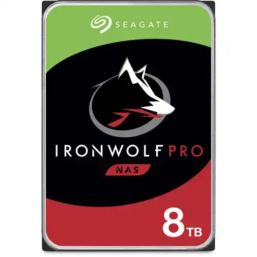 Seagate IronWolf Pro 3.5" NAS Hard Drive — 8TB, SATA, 7200RPM, 3 Years Warranty