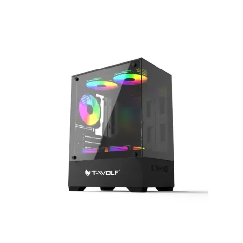 T-Wolf Ice Cooler X5 Mid Tower Gaming Casing — ARGB, M-ATX